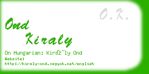 ond kiraly business card